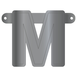 Banner letter M metallic zilver
