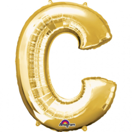 Folieballon letter C goud 63 x 81 cm. (Amscan)