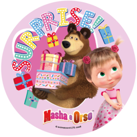 Masha and the Bear ouwel taart decoratie ø 21 cm. D