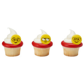 Emoji - Smiley cupcake ringen 6 st.