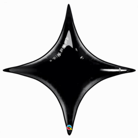 Folieballon zwart in de vorm van een starpoint 50 cm.