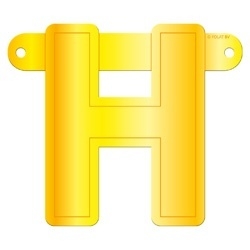 Banner letter H geel