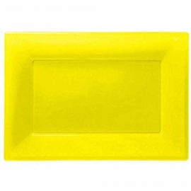 Gele wegwerp serveerschalen set 32 x 23 cm. 3 st.