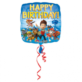Paw Patrol happy birthday folieballon 43 cm.