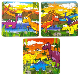 Dinosaurus uitdeel mini puzzel 13 x 12 cm. p/stuk