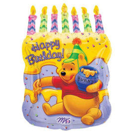 Disney Winnie de Poeh folieballon Birthday Cake 45 x 58 cm.