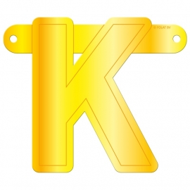 Banner letter K geel