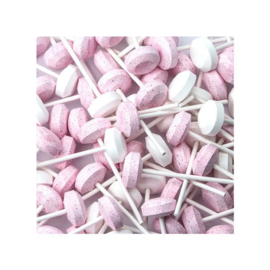 Dextrose Lolly Roze Wit Mix, per stuk