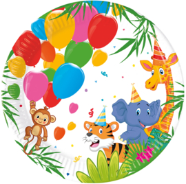 Jungle Balloons gebakbordjes FSC ø 19,5 cm. 8 st.