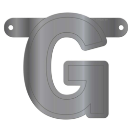 Banner letter G metallic zilver