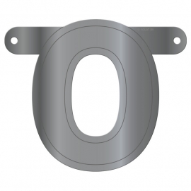 Banner letter O metallic zilver