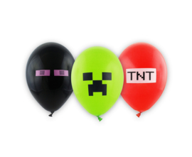 Minecraft TNT ballonnen ø 28 cm. 6 st.