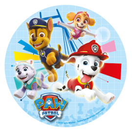 Paw Patrol eetbare taart decoratie ø 16 cm.