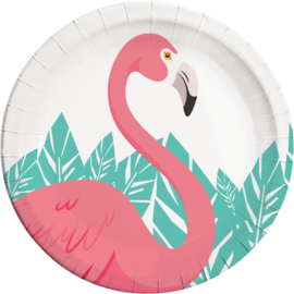 Flamingo bordjes ø 23 cm. 8 st.