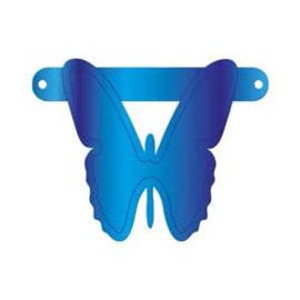 Banner symbool vlinder blauw