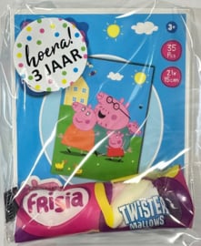 Peppa PIg Traktatie 2-delig (met traktatiesticker naar keuze)