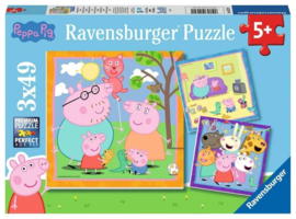 Peppa Pig puzzel 3 x 49 stukjes