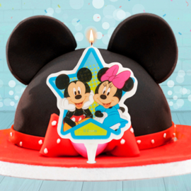 Disney Mickey en Minnie Mouse taart kaars 2D 6,5 cm.