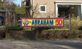 Abraham straatbanner 180 x 40 cm.