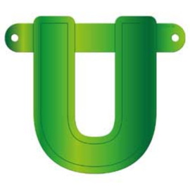 Banner letter U lime groen