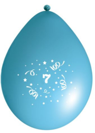Ballonnen party licht blauw 7 jaar ø 33 cm. 6 st.