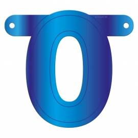 Banner cijfer 0 blauw