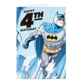 Batman Happy 4th birthday verjaardagskaart