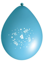 Ballonnen party licht blauw 4 jaar ø 33 cm. 6 st.