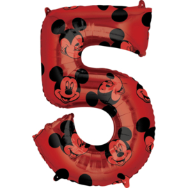 Disney Mickey Mouse folieballon 5 jaar 66 cm.