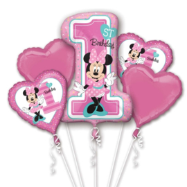 Disney Minnie Mouse 1st Birthday folieballonnen boeket 5-delig
