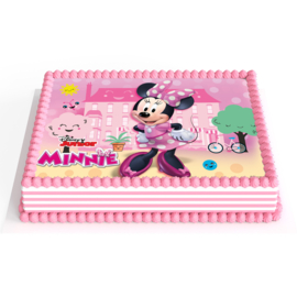 Disney Minnie Mouse eetbare taart decoratie 14,8 x 21 cm.