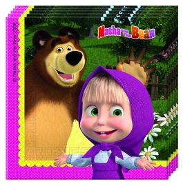 Masha and the Bear servetten 33 x 33 cm. 20 st.