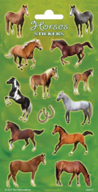 Paarden stickervel A 20 x 10 cm.