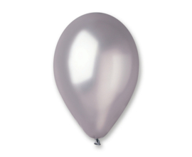 Ballon metallic zilver ø 30 cm. 10 st.