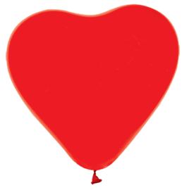 Hartvormige ballonnen rood 30 cm. 6 st.
