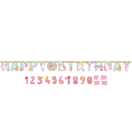 Magical Unicorn aanpasbare happy birthday leeftijd letterslinger XL