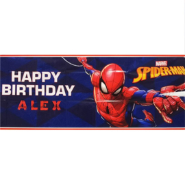Spiderman personalised banner 120 x 45 cm.