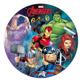 Marvel Avengers eetbare taart decoratie ø 20 cm.