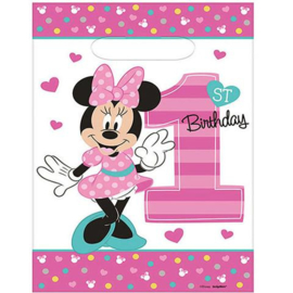Disney Minnie Mouse 1e verjaardag traktatiezakjes 8 st.