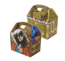 Piraten party box 15 x 10 x 10 cm. p/stuk
