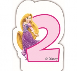 Disney Princess Rapunzel 2e verjaardagskaars 6 cm.