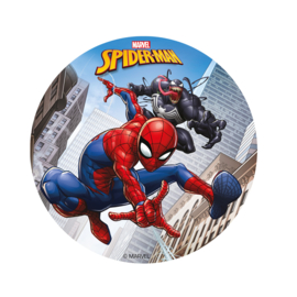 Spiderman eetbare taart decoratie ø 15,5 cm.