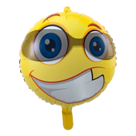 Folieballon emoticon met zonnebril ø 43 cm.