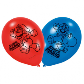 Super Mario Bros ballonnen ø 22,8 cm. 6 st.