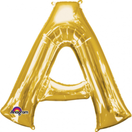 Folieballon letter A goud 93 x 86 cm. (Amscan)
