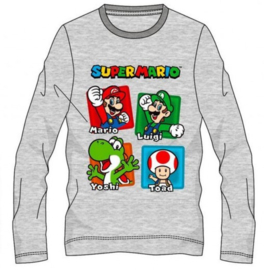 Super Mario Bros longsleeve grijs mt. 104