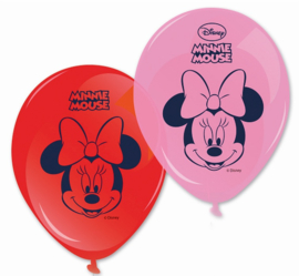 Disney Minnie Mouse rode en roze ballonnen ø 28 cm. 8 st.