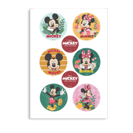 Disney Mickey en Minnie Mouse cupcake decoratie ø 5,8 cm. 6 st.