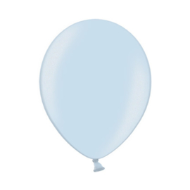 Ballon metallic licht blauw ø 30 cm. 10 st. (Belbal)