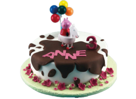 Peppa Pig taart topper decoratie 10 cm. incl. ballonnen